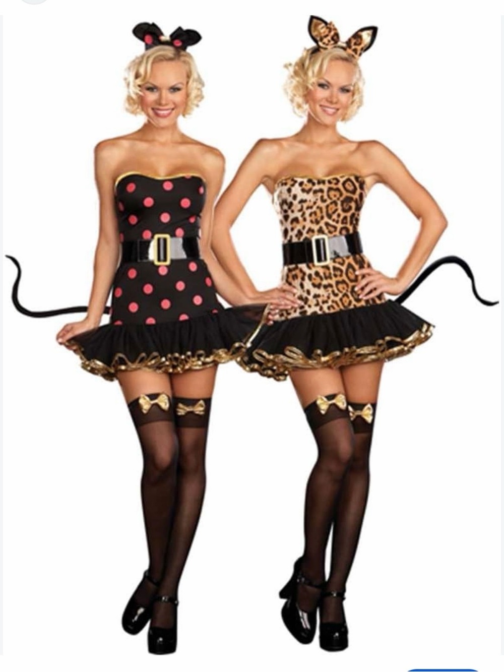 NWT Dreamgirl When the Cats Away Reversible Costume Large Cat & Mouse